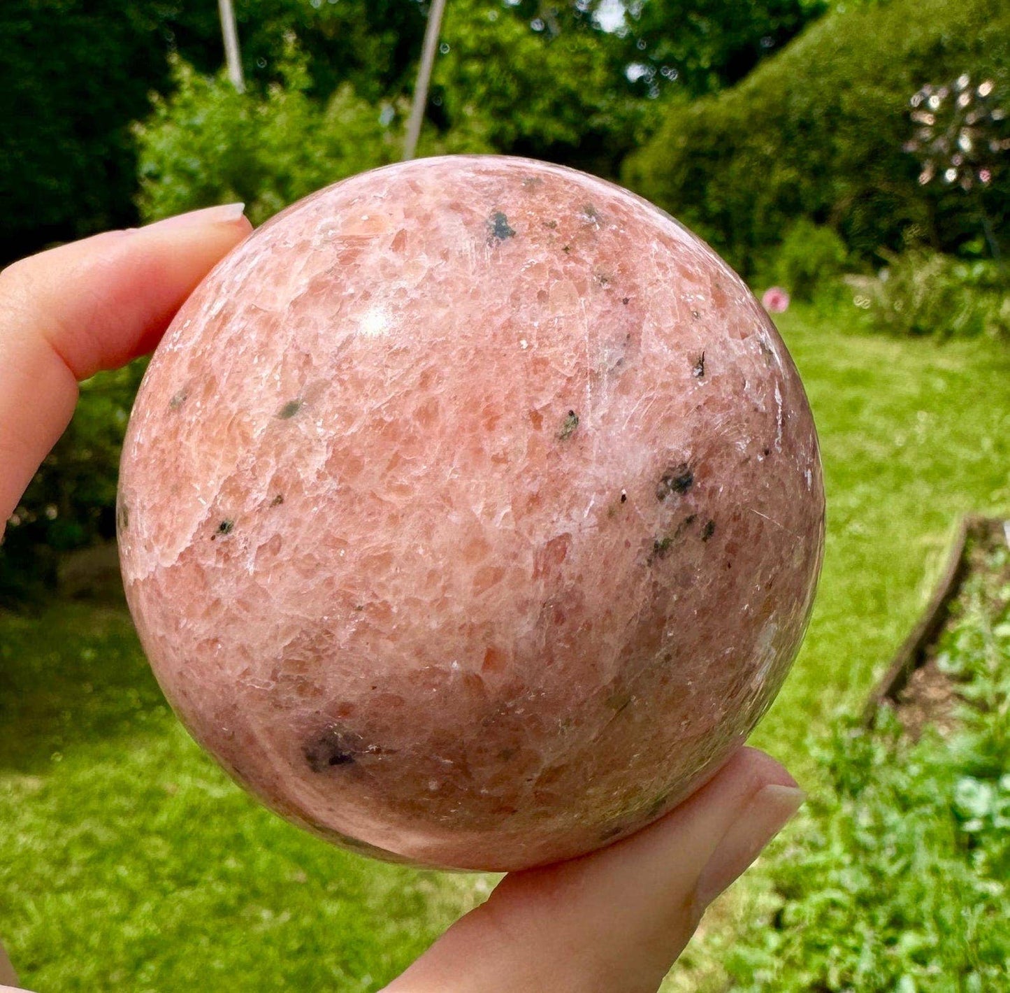 Gemstone sphere 4cm calcite crystal orb. 1.6inch gem ball UK