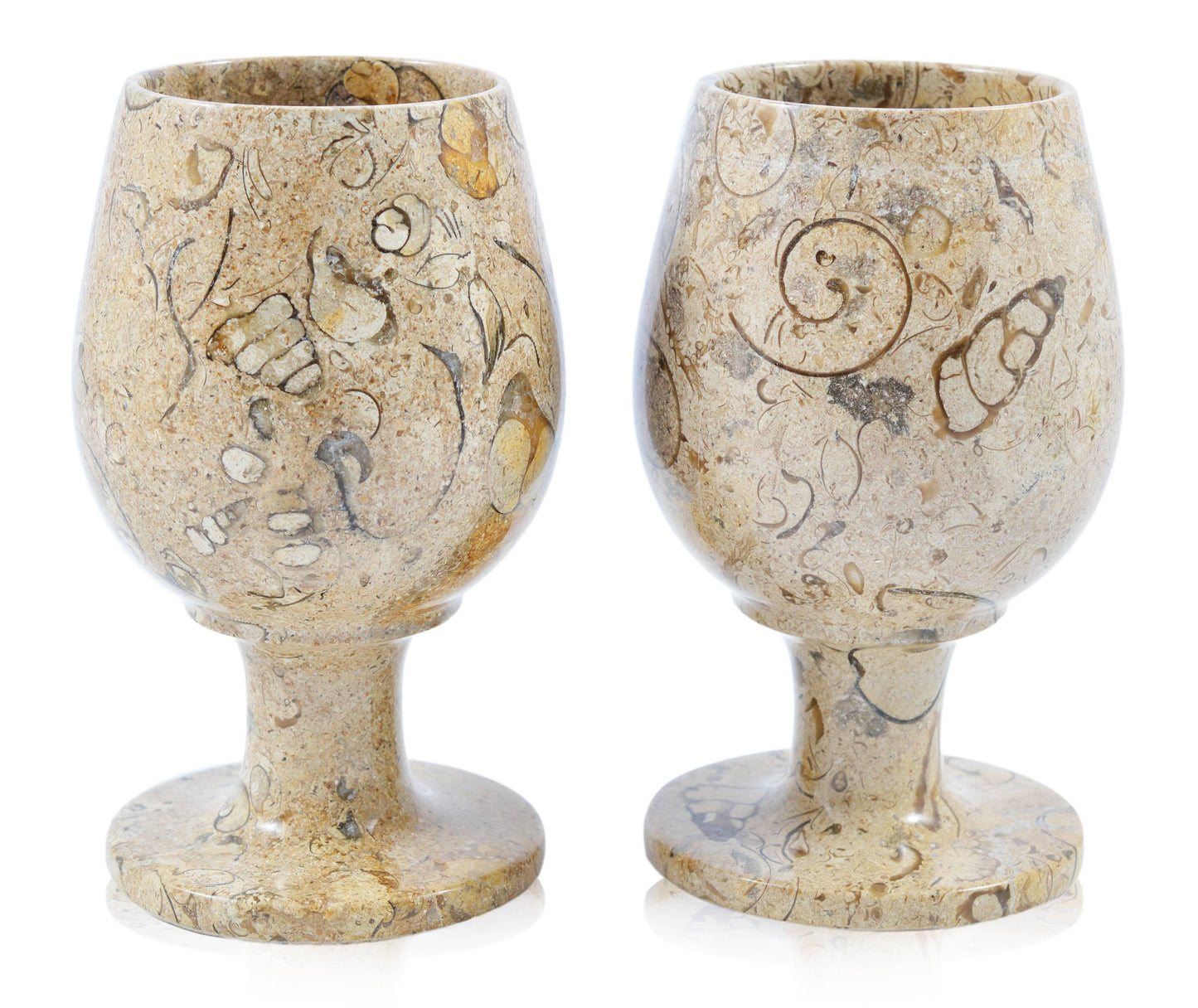 5" Fossilstone Goblets - Pair with gift box