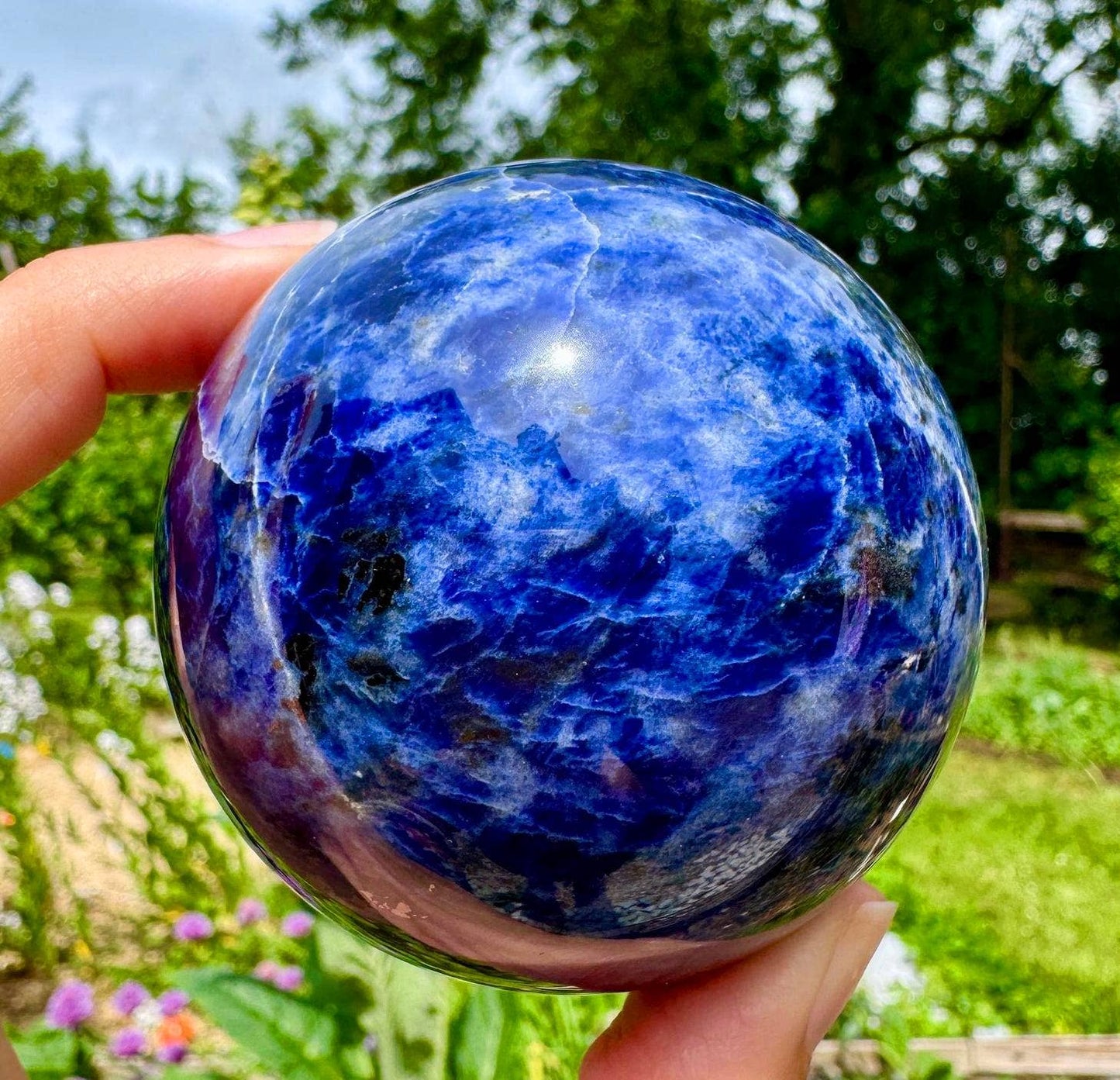 Sodalite sphere 5cm gemstone ball 2inch by Elf in the UK
