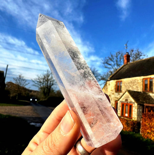 Clear Quartz tower 8-10cm tall gemstone point by elf