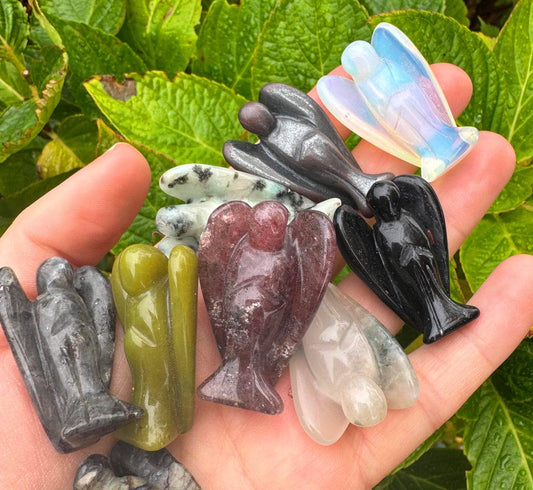 Carved angel 4cm crystal guardian angel by elf 1.6inch stone