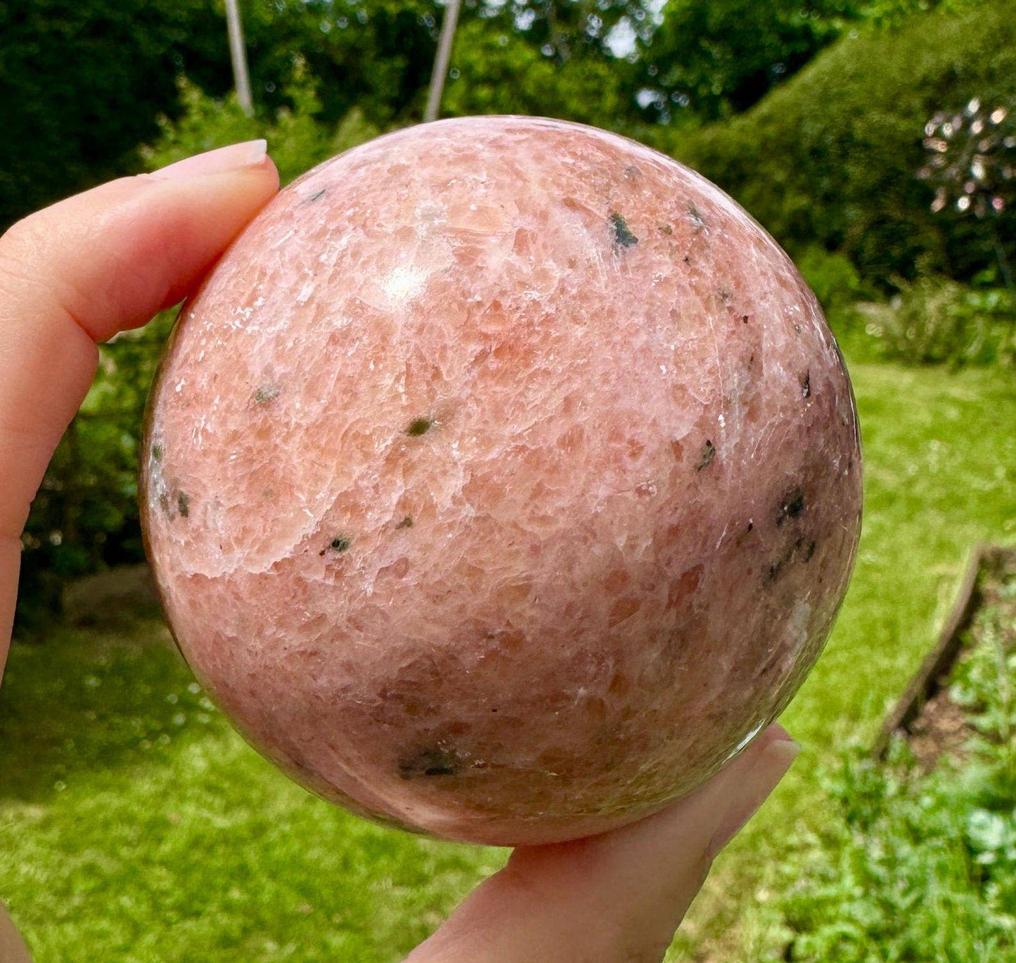 Gemstone sphere 4cm calcite crystal orb. 1.6inch gem ball UK