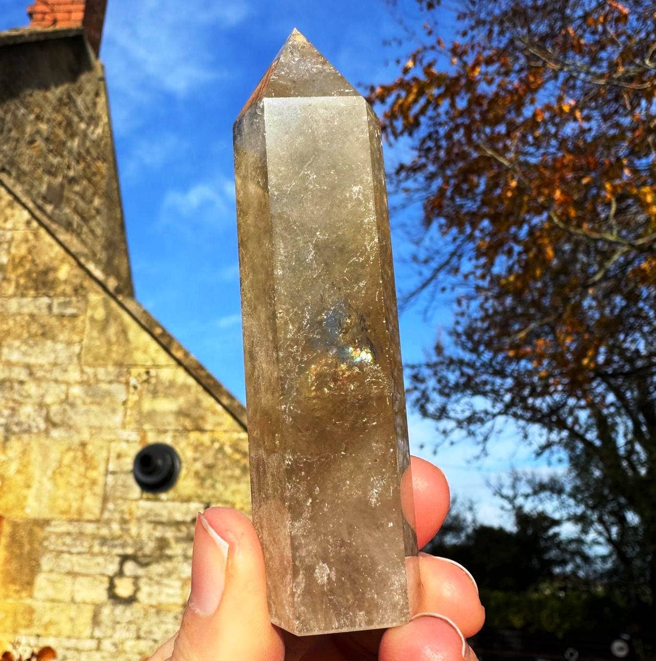 Smokey quartz tower 8-10cm gemstone smoky wand point by Elf