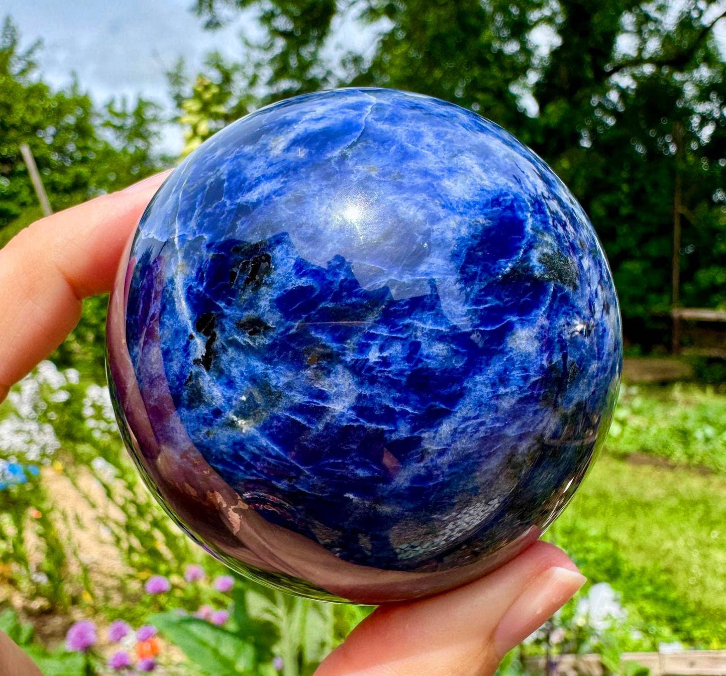 Sodalite sphere 5cm gemstone ball 2inch by Elf in the UK