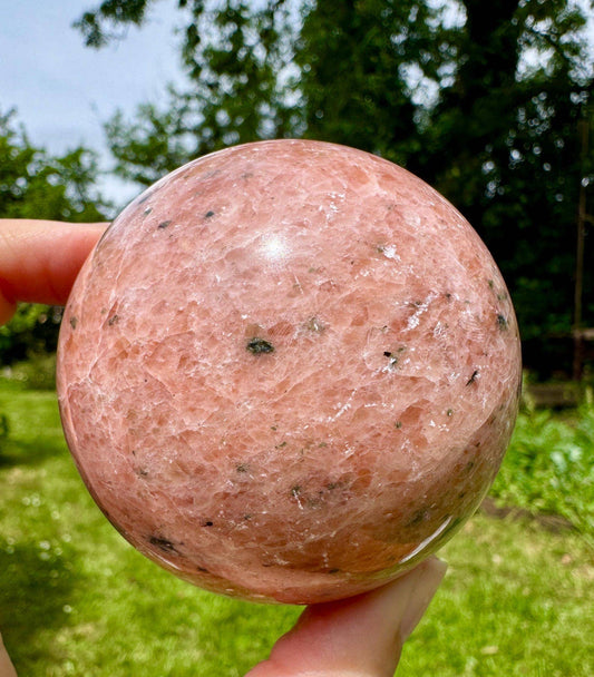 Gemstone sphere 4cm calcite crystal orb. 1.6inch gem ball UK
