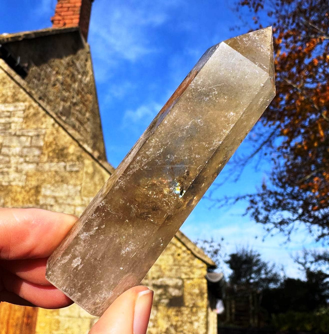 Smokey quartz tower 8-10cm gemstone smoky wand point by Elf