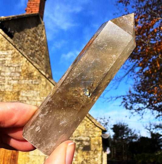 Smokey quartz tower 8-10cm gemstone smoky wand point by Elf