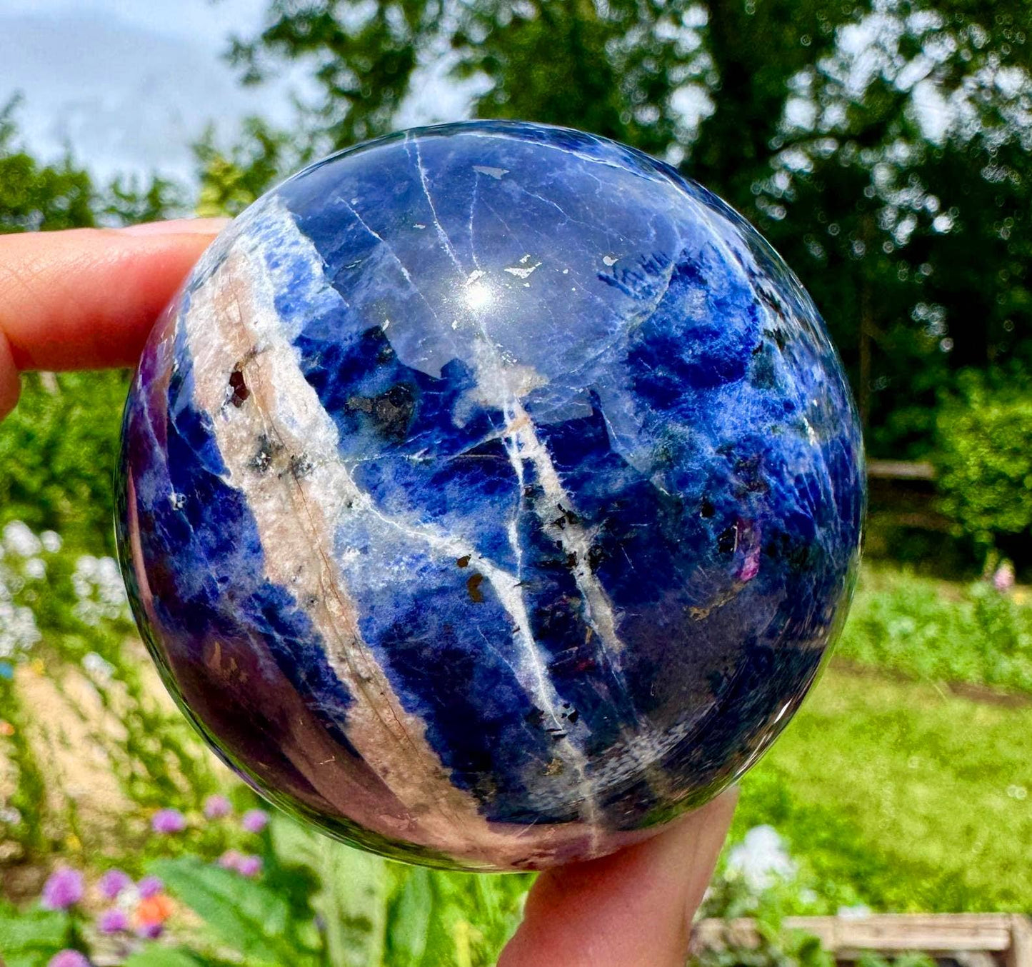 Sodalite sphere 5cm gemstone ball 2inch by Elf in the UK