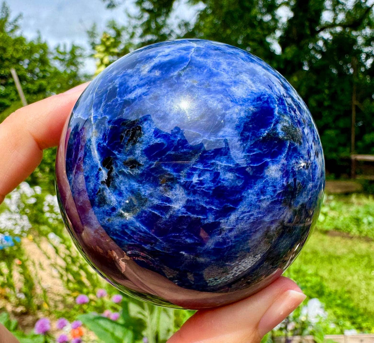 Sodalite sphere 5cm gemstone ball 2inch by Elf in the UK