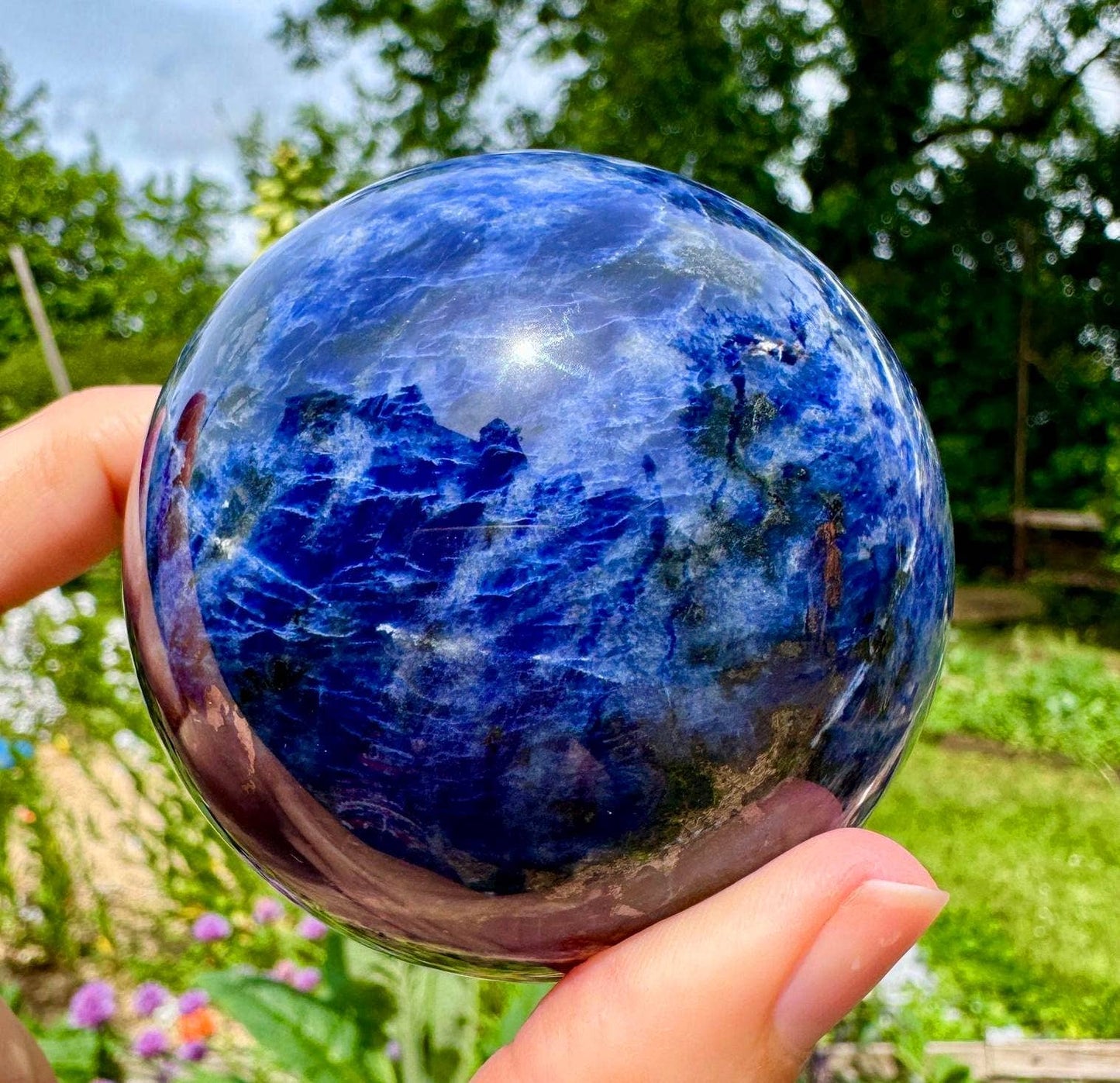Sodalite sphere 5cm gemstone ball 2inch by Elf in the UK