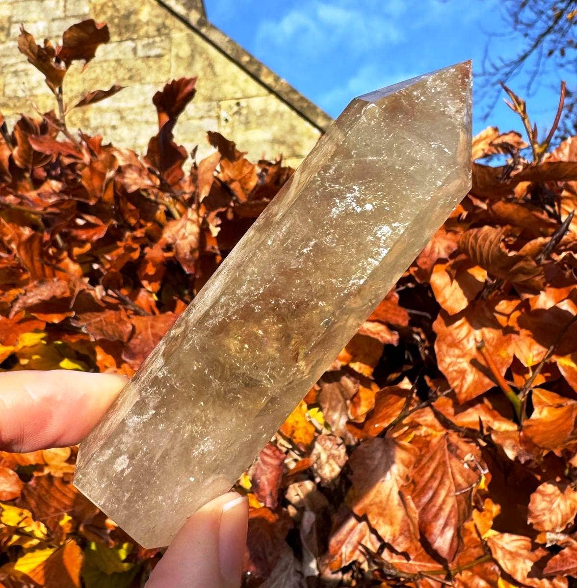 Smokey quartz tower 8-10cm gemstone smoky wand point by Elf