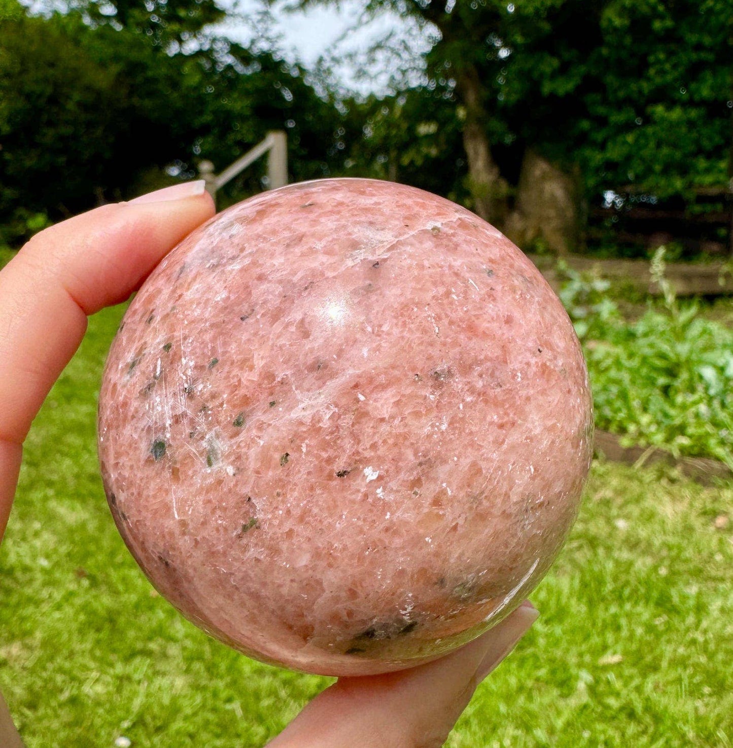 Gemstone sphere 4cm calcite crystal orb. 1.6inch gem ball UK
