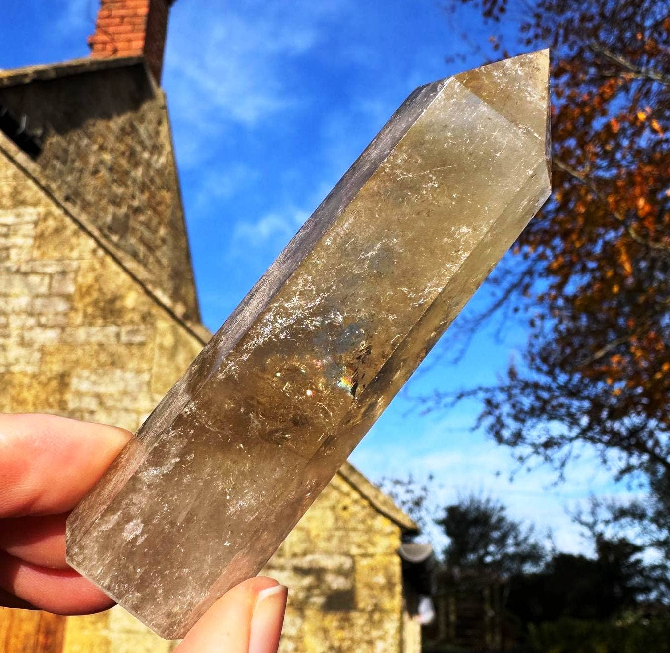 Smokey quartz tower 8-10cm gemstone smoky wand point by Elf
