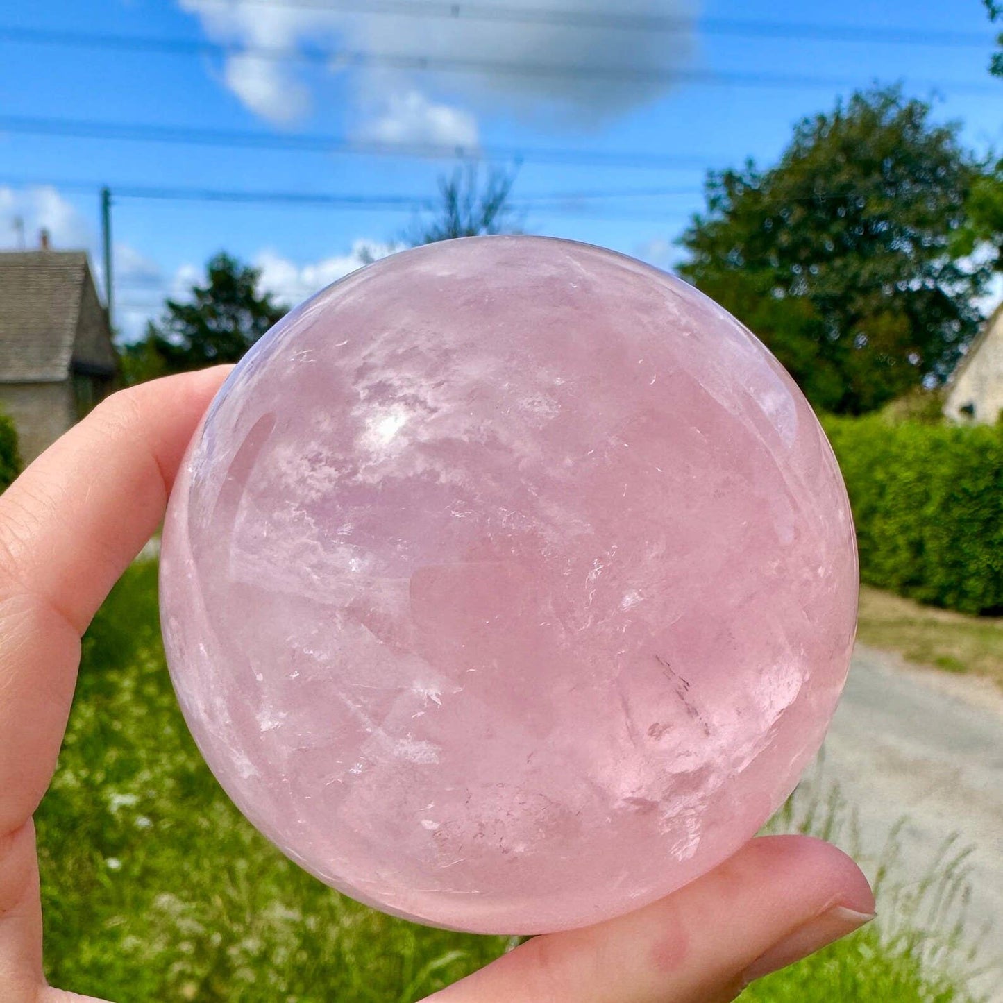 Rose Quartz sphere 6cm Pink quartz affordable gemstone orb