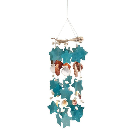Vie Naturals Capiz & Seashell Wind Chime, 55cm Hanging