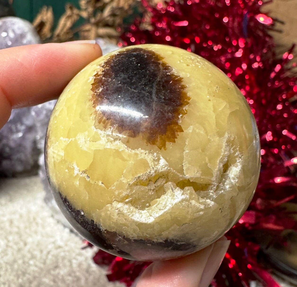 Septarian sphere 3-5cm gemstone ball crystal sphere by Elf