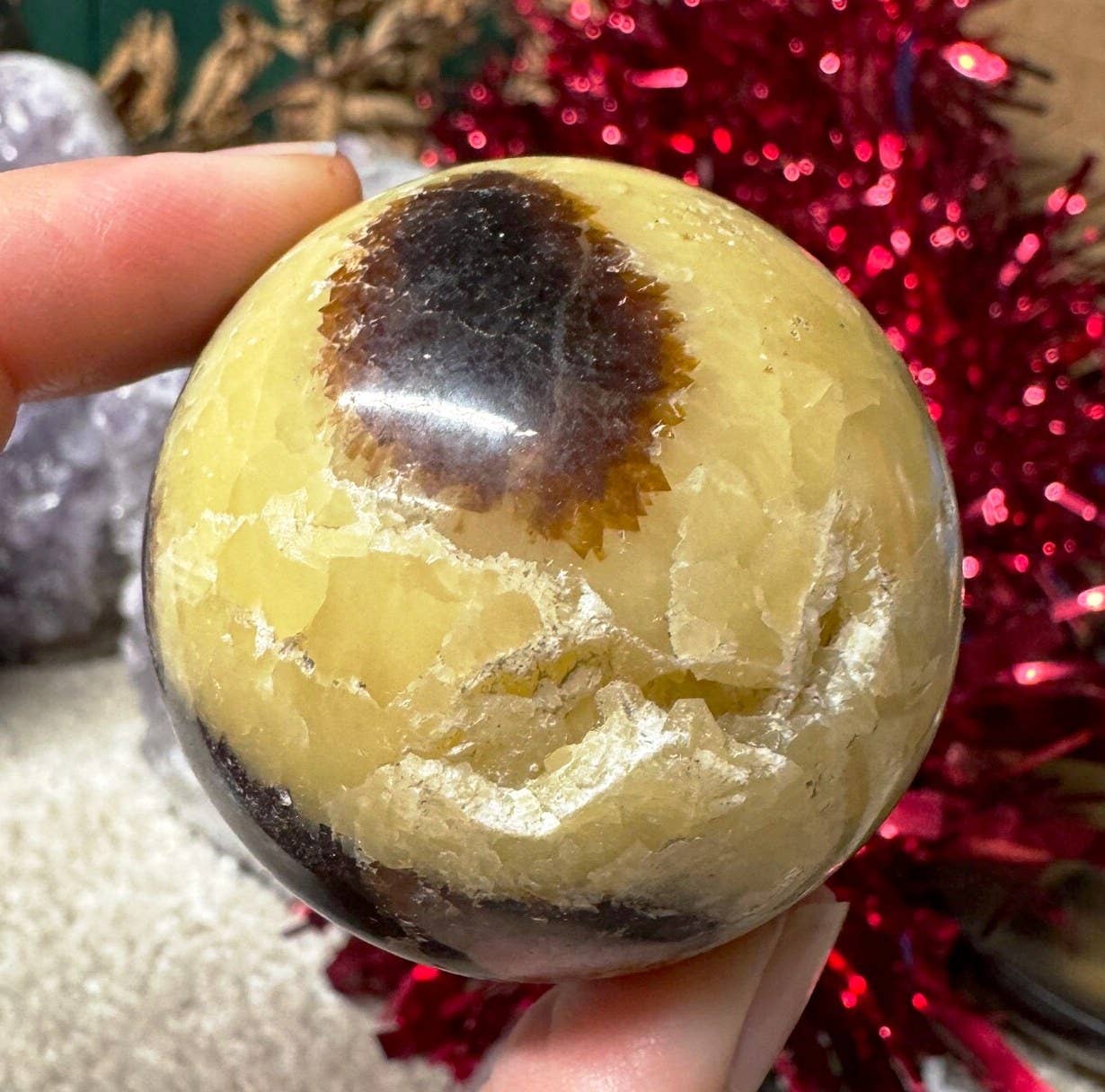 Septarian sphere 3-5cm gemstone ball crystal sphere by Elf